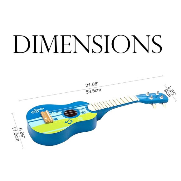 NEW HAPE Kid's Wooden Toy Ukulele Ukelele 21" Musical Instrument Nylon Strings D - Picture 3 of 15